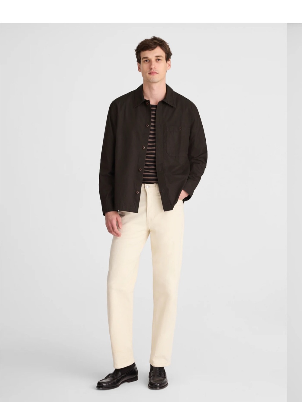 Madewell NWT cotton poplin over shirt mocha Brown‎ Button-Front men’s XS